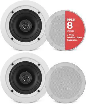 PDIC61RD 6.5" 200W in-Ceiling/Wall Speaker System, 12 Pack 2-Way Flush Mount Home Audio Speakers, White PDIC61RD 6.5" 200W in-Ceiling/Wall Speaker System, 12 Pack 2-Way Flush Mount Home Audio Speakers, White