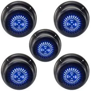 5 Pack RV Flush Mount Speakers | 5.25" Black | Blue LED 5 Pack RV Flush Mount Speakers | 5.25" Black | Blue LED