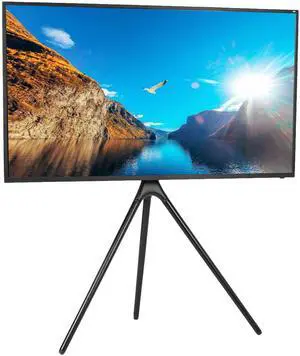 Black Easel TV Stand for 45 to 65 inch Screens, STAND-TV65AB | Articulating Artistic Studio Display Stand, Adjustable TV Mount with Swivel, Tripod Base, Max VESA 600x400, Holds 77 lbs Black Easel TV Stand for 45 to 65 inch Screens, STAND-TV65AB | Articulating Artistic Studio Display Stand, Adjustable TV Mount with Swivel, Tripod Base, Max VESA 600x400, Holds 77 lbs