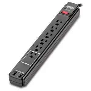 6 Outlet Surge Protector Power Strip 6ft Cord 990 Joules Dual USB Charging & Insurance (TLP606USBB) 6 Outlet Surge Protector Power Strip 6ft Cord 990 Joules Dual USB Charging & Insurance (TLP606USBB)