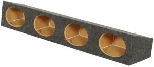 Quad 6x9 Wedge Speaker Box, 4-Hole Sealed MDF Enclosure with Charcoal Carpet Finish, Universal Fit for Car Audio Installations Quad 6x9 Wedge Speaker Box, 4-Hole Sealed MDF Enclosure with Charcoal Carpet Finish, Universal Fit for Car Audio Installations