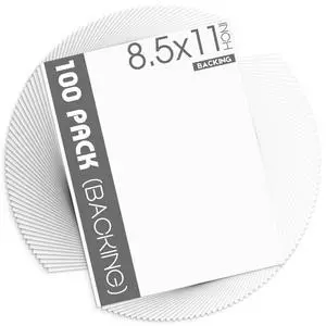 Mat Board Center 100 Pack Backing Boards, 8.5x11 Backboards for Frames | 4-ply Thickness Matte Backer Boards for Art Prints, Cardboard Ideal for Photos, Pictures, Crafts Mat Board Center 100 Pack Backing Boards, 8.5x11 Backboards for Frames | 4-ply Thickness Matte Backer Boards for Art Prints, Cardboard Ideal for Photos, Pictures, Crafts