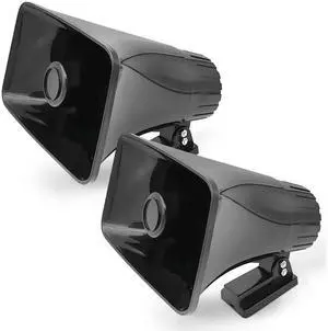 4 Pack 6" Portable PA Horn Speaker for Indoor/Outdoor Use, 65W Peak Power, Black 4 Pack 6" Portable PA Horn Speaker for Indoor/Outdoor Use, 65W Peak Power, Black