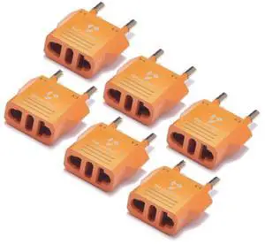United States to Bulgaria Travel Power Adapter to Connect North American Electrical Plugs to Bulgarian Outlets for Cell Phones, Tablets, eReaders, and More (6-Pack, Orange) United States to Bulgaria Travel Power Adapter to Connect North American Electrical Plugs to Bulgarian Outlets for Cell Phones, Tablets, eReaders, and More (6-Pack, Orange)
