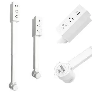 Outlet Extender Stick, 2 AC & USB -C Ports,17-28 Adjustable Length,UL | flame-retardant PC-ABS build, fits behind sofa, nightstand, desk, renter-friendly no-drill mount Outlet Extender Stick, 2 AC & USB -C Ports,17-28 Adjustable Length,UL | flame-retardant PC-ABS build, fits behind sofa, nightstand, desk, renter-friendly no-drill mount
