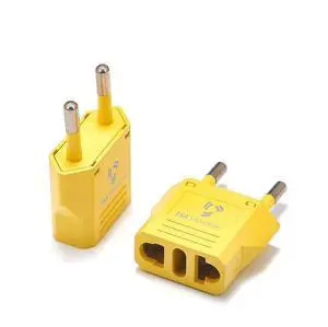 United States to Bulgaria Travel Power Adapter to Connect North American Electrical Plugs to Bulgarian Outlets for Cell Phones, Tablets, eReaders, and More (2-Pack, Yellow) United States to Bulgaria Travel Power Adapter to Connect North American Electrical Plugs to Bulgarian Outlets for Cell Phones, Tablets, eReaders, and More (2-Pack, Yellow)
