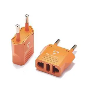 United States to Bulgaria Travel Power Adapter to Connect North American Electrical Plugs to Bulgarian Outlets for Cell Phones, Tablets, eReaders, and More (2-Pack, Orange) United States to Bulgaria Travel Power Adapter to Connect North American Electrical Plugs to Bulgarian Outlets for Cell Phones, Tablets, eReaders, and More (2-Pack, Orange)
