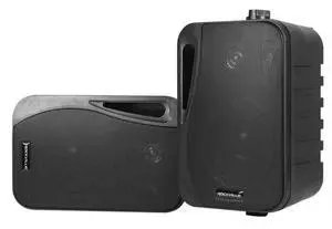 HP4S BK Black 4" Outdoor/Indoor Home Theater Speakers, Pair | IPX44, Swivel Bracket, 360W Peak / 120W RMS, Waterproof, ABS Construction, Stainless Steel Grill, Rubber Surrounds, 4 Ohm HP4S BK Black 4" Outdoor/Indoor Home Theater Speakers, Pair | IPX44, Swivel Bracket, 360W Peak / 120W RMS, Waterproof, ABS Construction, Stainless Steel Grill, Rubber Surrounds, 4 Ohm