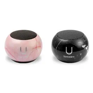 U Speakers Special Edition Mini Marble Portable Wireless Bluetooth Speaker with Magnetic Base, Mic & Selfie Remote Control Active Lifestyle Travel Home Office Bundle with Coordinating Speaker, Pairing U Speakers Special Edition Mini Marble Portable Wireless Bluetooth Speaker with Magnetic Base, Mic & Selfie Remote Control Active Lifestyle Travel Home Office Bundle with Coordinating Speaker, Pairing