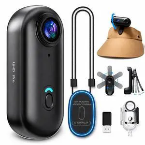 4K Mini Body Camera, Wearable Clip-On POV Action Camera, WiFi App | Magnetic Lanyard, Rotating Back Clip, 150° Wide Angle, Waterproof Case to 131ft, USB Cable, Card Reader for Travel Vlogs 4K Mini Body Camera, Wearable Clip-On POV Action Camera, WiFi App | Magnetic Lanyard, Rotating Back Clip, 150° Wide Angle, Waterproof Case to 131ft, USB Cable, Card Reader for Travel Vlogs