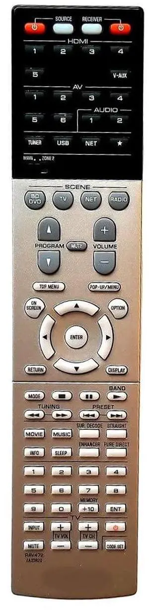 OEM Yamaha Replacement Remote Control Shipped with: RXV673, RXA720, RXV773 and HTR7065 OEM Yamaha Replacement Remote Control Shipped with: RXV673, RXA720, RXV773 and HTR7065