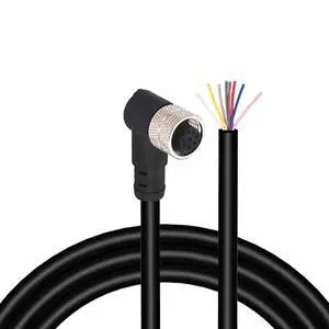 M12 Female 8 Pin Right Angle Aviation Link Cable 6.5Ft/2M | For industrial automation control, fieldbus module, device network M12 Female 8 Pin Right Angle Aviation Link Cable 6.5Ft/2M | For industrial automation control, fieldbus module, device network