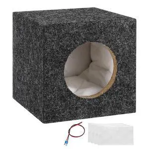 5 Inch Ported Wooden Speaker Enclosure, Gray Single Vented Subwoofer Boxes Car Audio Truck Speaker Box for DIY Home Vehicle Audio Custom Sound Supplies 5 Inch Ported Wooden Speaker Enclosure, Gray Single Vented Subwoofer Boxes Car Audio Truck Speaker Box for DIY Home Vehicle Audio Custom Sound Supplies