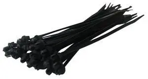 Pro Tie Fir Tree Push Mount Nylon Cable Ties for Indoor and Outdoor Use |8-Inch, 50 lbs. Tensile Strength, UV Black Nylon, 25-Pack (PN: B8FTPM25) Pro Tie Fir Tree Push Mount Nylon Cable Ties for Indoor and Outdoor Use |8-Inch, 50 lbs. Tensile Strength, UV Black Nylon, 25-Pack (PN: B8FTPM25)