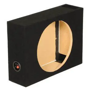 QPower Single 12-Inch Vented Shallow Subwoofer Box Audio Box Enclosure with Black Carpet Exterior Solid 5/8-Inch MDF Construction QPower Single 12-Inch Vented Shallow Subwoofer Box Audio Box Enclosure with Black Carpet Exterior Solid 5/8-Inch MDF Construction