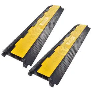 Cable Ramp Protector 2 Channel Garden Hose Protecitive 22000 Lbs | Load Capacity Heavy Duty Speed Bump for Road Driveway Walkway, 2 Packs Cable Ramp Protector 2 Channel Garden Hose Protecitive 22000 Lbs | Load Capacity Heavy Duty Speed Bump for Road Driveway Walkway, 2 Packs