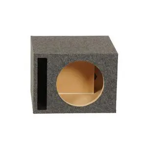 Single 12-Inch Vented Heavy Duty Subwoofer Enclosure with 1-Inch Thick MDF Face and Gold Tipped Spring Loaded Terminal Charcoal Grey Single 12-Inch Vented Heavy Duty Subwoofer Enclosure with 1-Inch Thick MDF Face and Gold Tipped Spring Loaded Terminal Charcoal Grey