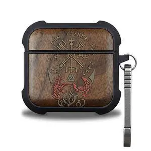 Walnut Solid Wood for AirPods 4 Case (2024) (USB-C), Vegvisir Protection | AirPods 4th Generation Case with Quick Released Keychain, Soft Shockproof TPU Cover, Art Painting Hand-Drawn Style Walnut Solid Wood for AirPods 4 Case (2024) (USB-C), Vegvisir Protection | AirPods 4th Generation Case with Quick Released Keychain, Soft Shockproof TPU Cover, Art Painting Hand-Drawn Style
