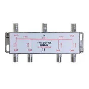 Pack of 2pc - 6 Way Bi-Directional 5-2300 MHz Indoor and Outdoor Waterproof Coaxial Antenna Splitter for RG6 RG59 Coax Cable Satellite HDTV (6 Ports) Pack of 2pc - 6 Way Bi-Directional 5-2300 MHz Indoor and Outdoor Waterproof Coaxial Antenna Splitter for RG6 RG59 Coax Cable Satellite HDTV (6 Ports)