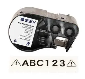 Authentic (M4C-1000-595-CL-BK) All-Weather Permanent Adhesive Vinyl Labels 1 in W x 20ft Black on Clear. for use with BMP41, BMP51, M410, M510, and M511 Label Printers Authentic (M4C-1000-595-CL-BK) All-Weather Permanent Adhesive Vinyl Labels 1 in W x 20ft Black on Clear. for use with BMP41, BMP51, M410, M510, and M511 Label Printers