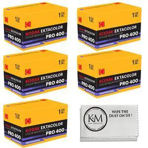Ektacolor PRO 400 Color Negative Film | 35mm Roll Film (36 Exposures) 5 Rolls + Cloth Ektacolor PRO 400 Color Negative Film | 35mm Roll Film (36 Exposures) 5 Rolls + Cloth