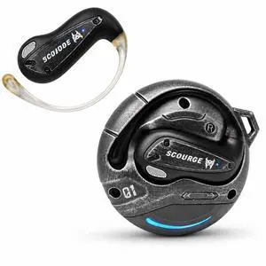Flux T86 Ear-Hook Bluetooth Wireless Earbuds, Heavy-Duty Zinc Alloy Armor Charging Case, 14.2mm Hi-Fi Drivers, Built-in Mic, Game & Music Modes, Sports Earphones (Scourge Black) Flux T86 Ear-Hook Bluetooth Wireless Earbuds, Heavy-Duty Zinc Alloy Armor Charging Case, 14.2mm Hi-Fi Drivers, Built-in Mic, Game & Music Modes, Sports Earphones (Scourge Black)