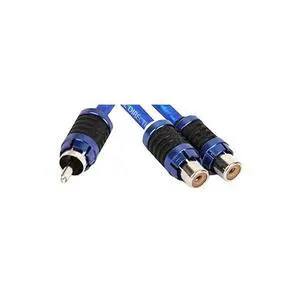 SI62YF 2-Channel 6000 Series Audiophile Grade RCA Y-Adapter Cable, BLUE | Car audio splitter, splits 1 preamp signal into 2 feeds, subwoofer and multi amp installs, snug plugs SI62YF 2-Channel 6000 Series Audiophile Grade RCA Y-Adapter Cable, BLUE | Car audio splitter, splits 1 preamp signal into 2 feeds, subwoofer and multi amp installs, snug plugs