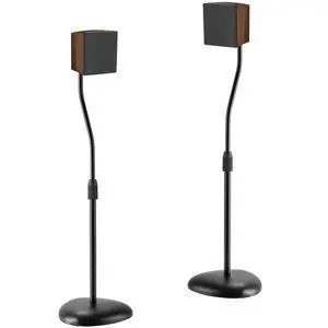 Universal Speaker Stands, Adjustable Height 30 to 40.8 Inches, Surround Sound Speaker Stands for Satellite and Bookshelf Speakers, Heavy-Duty Construction, Supports 10 lbs Each (1 Pair) Universal Speaker Stands, Adjustable Height 30 to 40.8 Inches, Surround Sound Speaker Stands for Satellite and Bookshelf Speakers, Heavy-Duty Construction, Supports 10 lbs Each (1 Pair)