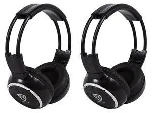 RFH3 Wireless IR Car Headphones for Any Car Monitor, 2-Pack | Dual A/B Channels, 40mm Mylar Drivers, Foldable, Leatherette Ear Pads, 10m Range, Auto Mute/Power Off, 48h AAA Battery Life RFH3 Wireless IR Car Headphones for Any Car Monitor, 2-Pack | Dual A/B Channels, 40mm Mylar Drivers, Foldable, Leatherette Ear Pads, 10m Range, Auto Mute/Power Off, 48h AAA Battery Life