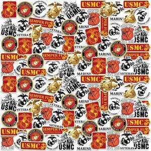 Marines 200ct Vinyl L Deluxe Stickers Variety, Skateboard, Indoor/Outdoor Marines 200ct Vinyl L Deluxe Stickers Variety, Skateboard, Indoor/Outdoor