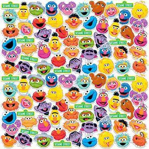 Sesame Street Variety Character Faces 100 Vinyl Stickers Waterproof Die-Cut Sesame Street Variety Character Faces 100 Vinyl Stickers Waterproof Die-Cut