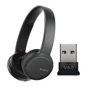 WH-CH510 Wireless On-Ear Headphones (Black) Bundle | USB Bluetooth 5.0 Dongle Adapter, Hands-Free Design, Comfortable Design, Up to 35 hours of battery life, (2 items) WH-CH510 Wireless On-Ear Headphones (Black) Bundle | USB Bluetooth 5.0 Dongle Adapter, Hands-Free Design, Comfortable Design, Up to 35 hours of battery life, (2 items)