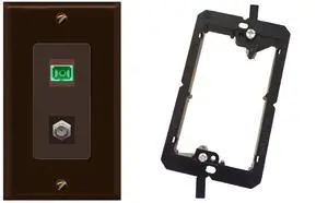 1 Port SC-APC Fiber Simplex 1 Port Coax Cable TV- F-Type Decorative Wall Plate Bracket Included - Brown 1 Port SC-APC Fiber Simplex 1 Port Coax Cable TV- F-Type Decorative Wall Plate Bracket Included - Brown