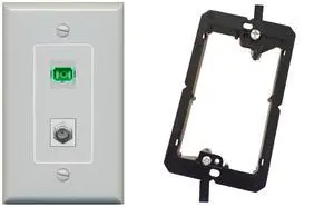 1 Port SC-APC Fiber Simplex 1 Port Coax Cable TV- F-Type Decorative Wall Plate Bracket Included - Gray 1 Port SC-APC Fiber Simplex 1 Port Coax Cable TV- F-Type Decorative Wall Plate Bracket Included - Gray