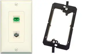 1 Port SC-APC Fiber Simplex 1 Port Coax Cable TV- F-Type Decorative Wall Plate Bracket Included - Light-Almond 1 Port SC-APC Fiber Simplex 1 Port Coax Cable TV- F-Type Decorative Wall Plate Bracket Included - Light-Almond