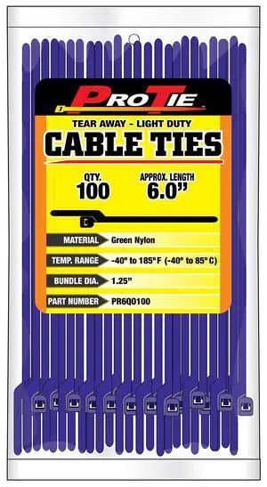 Pro Tie PR6QO100 5.5-Inch Quik Off Tear Away Cable Tie, Purple Polypropylene 100-Pack Pro Tie PR6QO100 5.5-Inch Quik Off Tear Away Cable Tie, Purple Polypropylene 100-Pack