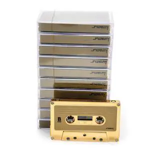 10-Piece Blank Cassette Tape Storage Set Features 60 Minutes Clear Tape Cassette Storage for Recording Blank Audio - Gold Chrome Cassette Holder Idea for Music Lovers Collectors 10-Piece Blank Cassette Tape Storage Set Features 60 Minutes Clear Tape Cassette Storage for Recording Blank Audio - Gold Chrome Cassette Holder Idea for Music Lovers Collectors