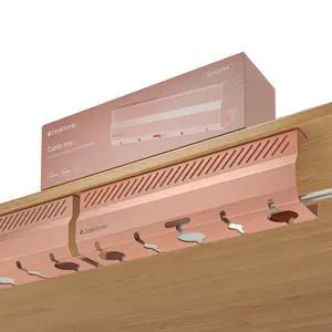 Cable Duct Desk Pink Set of 2 - Stainless Steel Cable Management Desk Cable Duct with 5 Cable Cut-Outs - Easy to Install Cable Organiser - Cable Holder Cable Duct Desk Pink Set of 2 - Stainless Steel Cable Management Desk Cable Duct with 5 Cable Cut-Outs - Easy to Install Cable Organiser - Cable Holder