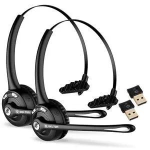10X Bluetooth Computer Headset, On-Ear Single Ear Wireless Headset | With Noise Canceling Mic, USB Dongle for Computer/Laptop, Perfect for Home, Office, Call Center, 2-Pack, Black 10X Bluetooth Computer Headset, On-Ear Single Ear Wireless Headset | With Noise Canceling Mic, USB Dongle for Computer/Laptop, Perfect for Home, Office, Call Center, 2-Pack, Black