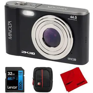 MND20-BK 44 MP 2.7K Ultra HD Digital Camera, Black Bundle with Lexar 32GB UHS-I SDHC Memory Card, Deco Photo Point and Shoot Camera Case and Deco Photo Microfiber Cleaning Cloth MND20-BK 44 MP 2.7K Ultra HD Digital Camera, Black Bundle with Lexar 32GB UHS-I SDHC Memory Card, Deco Photo Point and Shoot Camera Case and Deco Photo Microfiber Cleaning Cloth