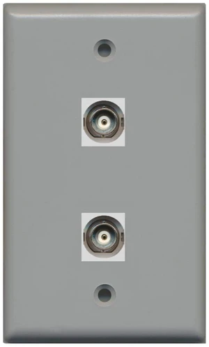 2 Port BNC Wall Plate - Gray - Bracket Included 2 Port BNC Wall Plate - Gray - Bracket Included