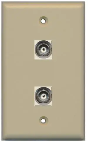 2 Port BNC Wall Plate - Ivory - Bracket Included 2 Port BNC Wall Plate - Ivory - Bracket Included
