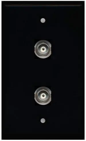 2 Port BNC Wall Plate - Black - Bracket Included 2 Port BNC Wall Plate - Black - Bracket Included