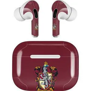 Decal Audio Skin Compatible with Apple AirPods Pro - Officially Licensed Wizarding World Harry Potter Gryffindor House Crest Design Decal Audio Skin Compatible with Apple AirPods Pro - Officially Licensed Wizarding World Harry Potter Gryffindor House Crest Design
