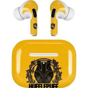 Decal Audio Skin Compatible with Apple AirPods Pro - Officially Licensed Wizarding Worlds Harry Potter Hufflepuff Illustration Design Decal Audio Skin Compatible with Apple AirPods Pro - Officially Licensed Wizarding Worlds Harry Potter Hufflepuff Illustration Design
