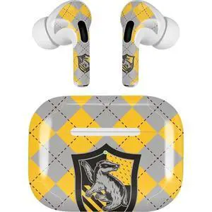 Decal Audio Skin Compatible with Apple AirPods Pro - Officially Licensed Wizarding World Harry Potter Hufflepuff Crest Design Decal Audio Skin Compatible with Apple AirPods Pro - Officially Licensed Wizarding World Harry Potter Hufflepuff Crest Design