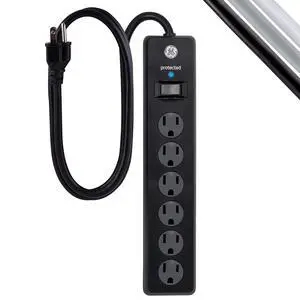 6-Outlet Sur Protector, 3 Ft Extension Cord, Power Strip, 800 Joules, Heavy Duty Plug, Twist-to-Close Safety Covers, Protected Indicator Light, UL Listed, Black, 47224 6-Outlet Sur Protector, 3 Ft Extension Cord, Power Strip, 800 Joules, Heavy Duty Plug, Twist-to-Close Safety Covers, Protected Indicator Light, UL Listed, Black, 47224