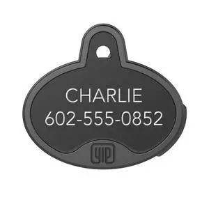 ID Custom Engraved Locator - Works with Apple Find My (No GPS Subscription Or Monthly Fee) Personalized Tracker Device, Black Oval ID Custom Engraved Locator - Works with Apple Find My (No GPS Subscription Or Monthly Fee) Personalized Tracker Device, Black Oval