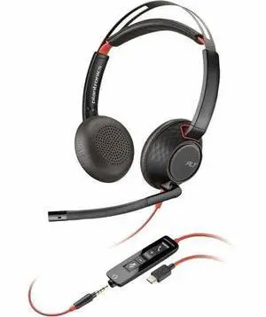 Poly Blackwire 5220 Headset +Inline Cable +USB-C/A Adapter TAA - Microsoft Teams Certification - Stereo - USB Type C, Mini-phone (3.5mm) - Wired - 32 Ohm - 20 Hz to 20 kHz - Over-the-head - Binaural Poly Blackwire 5220 Headset +Inline Cable +USB-C/A Adapter TAA - Microsoft Teams Certification - Stereo - USB Type C, Mini-phone (3.5mm) - Wired - 32 Ohm - 20 Hz to 20 kHz - Over-the-head - Binaural