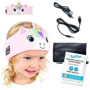 Sensory Headphones for Kids - Autism Sensory Toys, Wireless & Wired Toddler Headphones with Volume Limiting, Comfortable Soft Headband for Travel, Ideal for Sensory-Sensitive Children - Unicorn Sensory Headphones for Kids - Autism Sensory Toys, Wireless & Wired Toddler Headphones with Volume Limiting, Comfortable Soft Headband for Travel, Ideal for Sensory-Sensitive Children - Unicorn